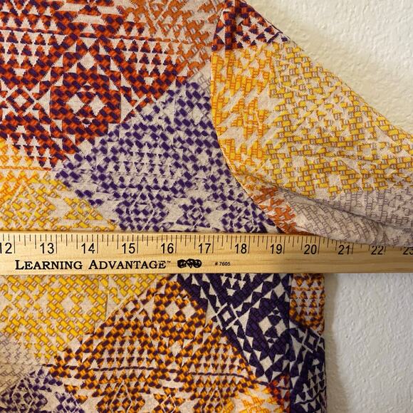 LulaRoe Sarah Duster Cardigan Sweater W/ Pockets Patchwork Jacquard Boho Size Sm - Picture 5 of 6